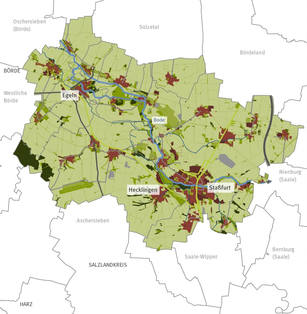 Karte der LEADER-Region Börde-Bode-Auen